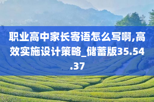 职业高中家长寄语怎么写啊,高效实施设计策略_储蓄版35.54.37