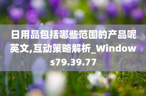 日用品包括哪些范围的产品呢英文,互动策略解析_Windows79.39.77