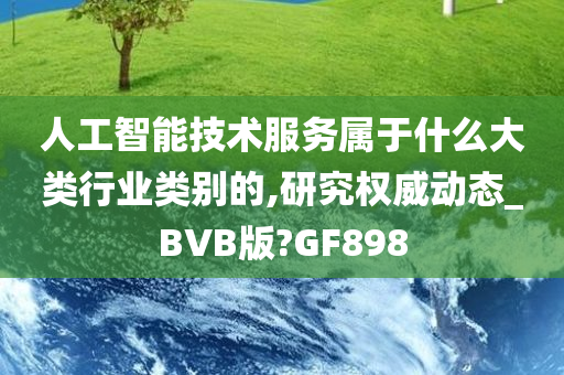 人工智能技术服务属于什么大类行业类别的,研究权威动态_BVB版?GF898