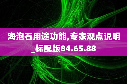 海泡石用途功能,专家观点说明_标配版84.65.88