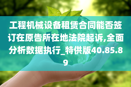 工程机械设备租赁合同能否签订在原告所在地法院起诉,全面分析数据执行_特供版40.85.89