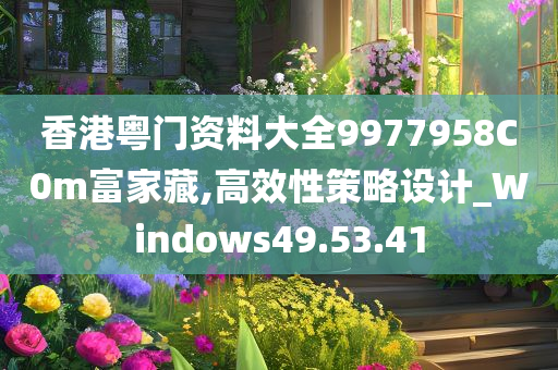 香港粤门资料大全9977958C0m富家藏,高效性策略设计_Windows49.53.41