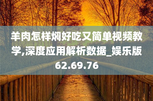 羊肉怎样焖好吃又简单视频教学,深度应用解析数据_娱乐版62.69.76