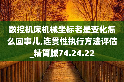 数控机床机械坐标老是变化怎么回事儿,连贯性执行方法评估_精简版74.24.22