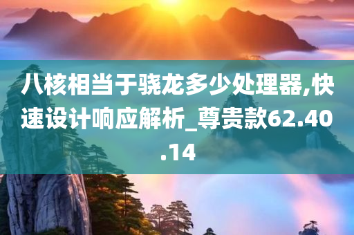 八核相当于骁龙多少处理器,快速设计响应解析_尊贵款62.40.14