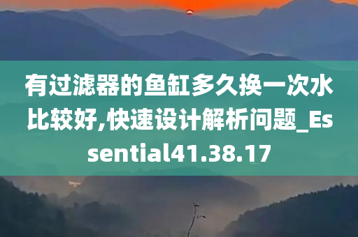 有过滤器的鱼缸多久换一次水比较好,快速设计解析问题_Essential41.38.17