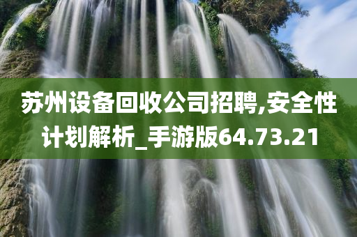 苏州设备回收公司招聘,安全性计划解析_手游版64.73.21