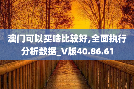 澳门可以买啥比较好,全面执行分析数据_V版40.86.61