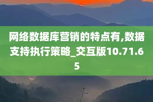 网络数据库营销的特点有,数据支持执行策略_交互版10.71.65