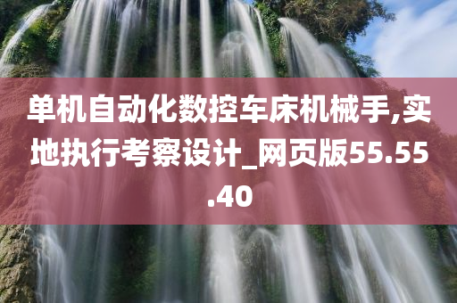 单机自动化数控车床机械手,实地执行考察设计_网页版55.55.40