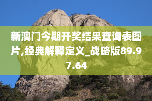 新澳门今期开奖结果查询表图片,经典解释定义_战略版89.97.64