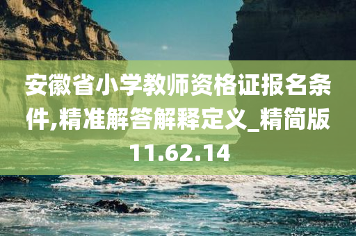 安徽省小学教师资格证报名条件,精准解答解释定义_精简版11.62.14