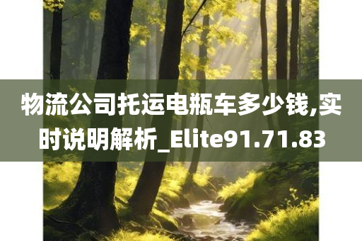 物流公司托运电瓶车多少钱,实时说明解析_Elite91.71.83