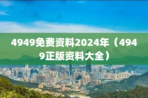 4949免费资料2024年（4949正版资料大全）