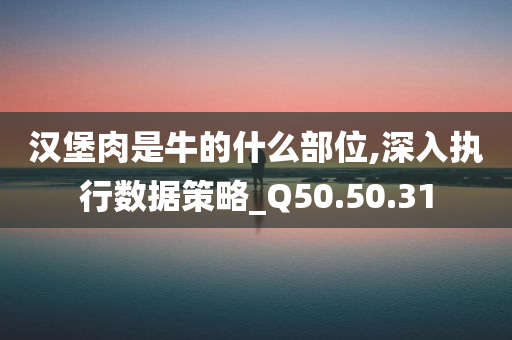 汉堡肉是牛的什么部位,深入执行数据策略_Q50.50.31