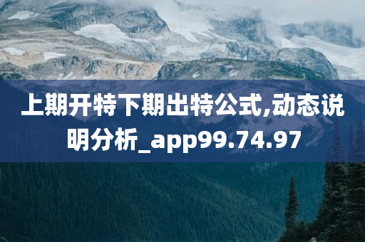 上期开特下期出特公式,动态说明分析_app99.74.97