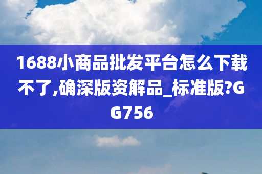 1688小商品批发平台怎么下载不了,确深版资解品_标准版?GG756