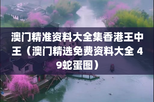 澳门精准资料大全集香港王中王（澳门精选免费资料大全 49蛇蛋图）