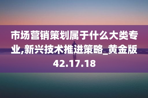 市场营销策划属于什么大类专业,新兴技术推进策略_黄金版42.17.18