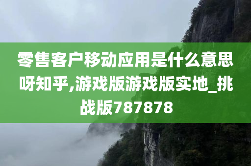 零售客户移动应用是什么意思呀知乎,游戏版游戏版实地_挑战版787878