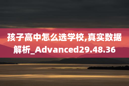 孩子高中怎么选学校,真实数据解析_Advanced29.48.36