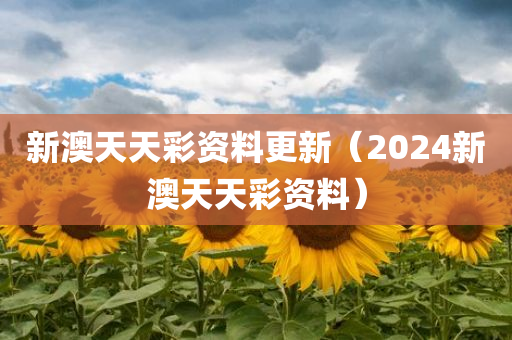 新澳天天彩资料更新（2024新澳天天彩资料）