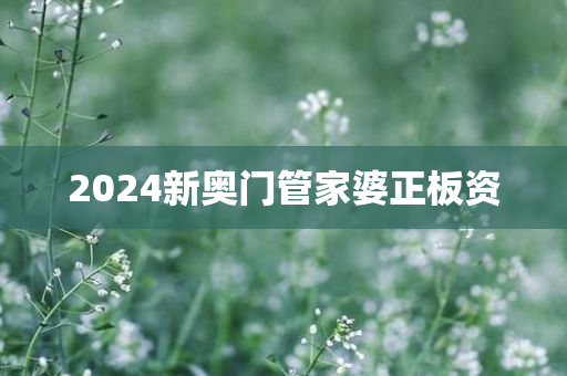 2024新奥门管家婆正板资