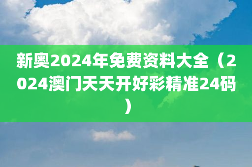 新奥2024年免费资料大全（2024澳门天天开好彩精准24码）