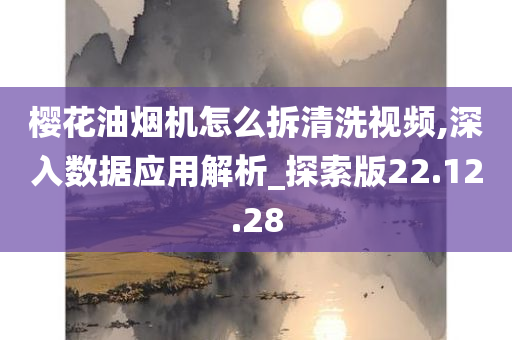 樱花油烟机怎么拆清洗视频,深入数据应用解析_探索版22.12.28