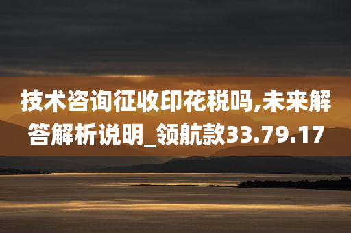 技术咨询征收印花税吗,未来解答解析说明_领航款33.79.17