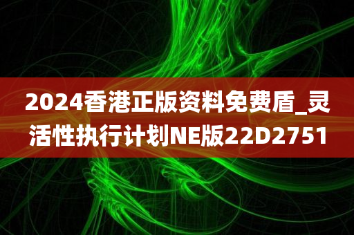 2024香港正版资料免费盾_灵活性执行计划NE版22D2751