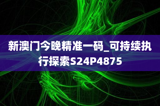 新澳门今晚精准一码_可持续执行探索S24P4875