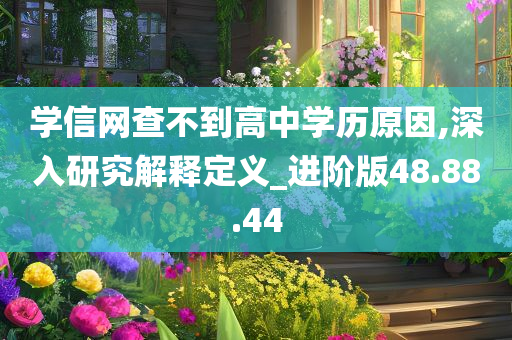 学信网查不到高中学历原因,深入研究解释定义_进阶版48.88.44