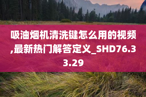 吸油烟机清洗键怎么用的视频,最新热门解答定义_SHD76.33.29