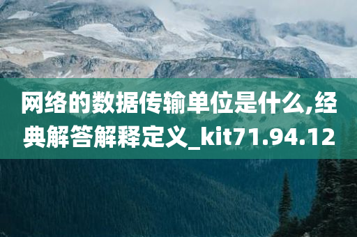 网络的数据传输单位是什么,经典解答解释定义_kit71.94.12