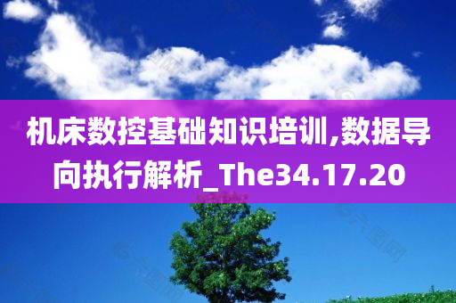 机床数控基础知识培训,数据导向执行解析_The34.17.20