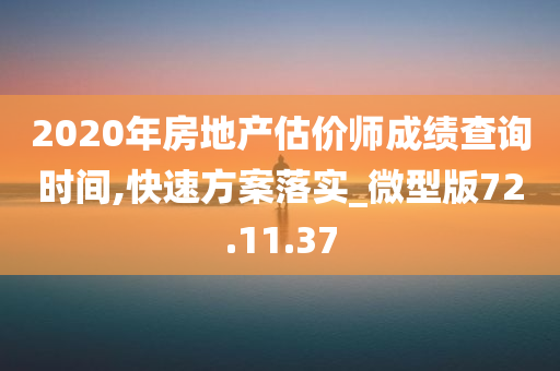 2020年房地产估价师成绩查询时间,快速方案落实_微型版72.11.37