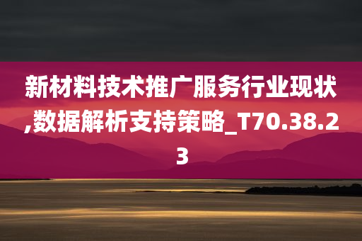 新材料技术推广服务行业现状,数据解析支持策略_T70.38.23