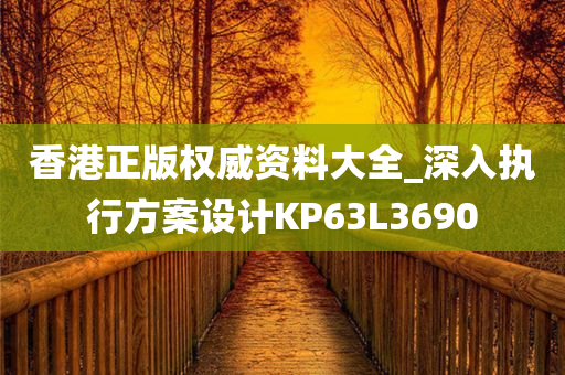 香港正版权威资料大全_深入执行方案设计KP63L3690