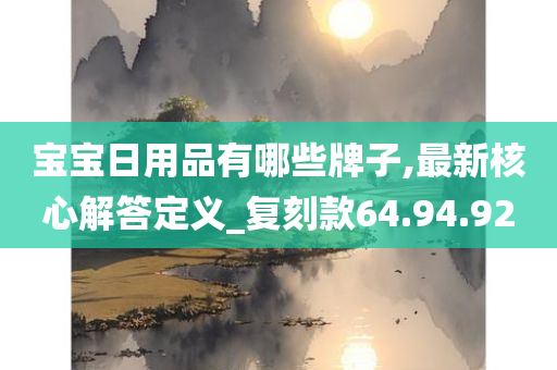 宝宝日用品有哪些牌子,最新核心解答定义_复刻款64.94.92