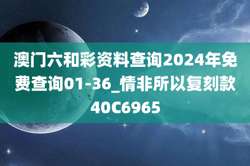 澳门六和彩资料查询2024年免费查询01-36_情非所以复刻款40C6965