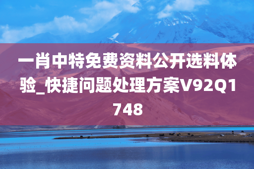 一肖中特免费资料公开选料体验_快捷问题处理方案V92Q1748