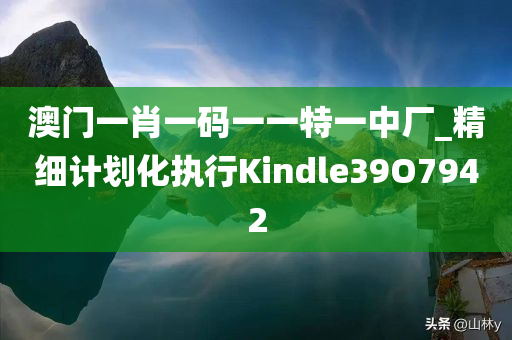 澳门一肖一码一一特一中厂_精细计划化执行Kindle39O7942