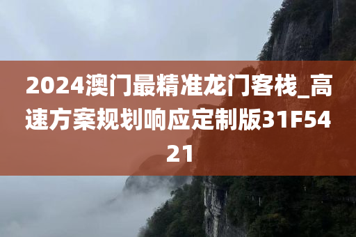 2024澳门最精准龙门客栈_高速方案规划响应定制版31F5421