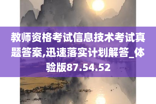 教师资格考试信息技术考试真题答案,迅速落实计划解答_体验版87.54.52