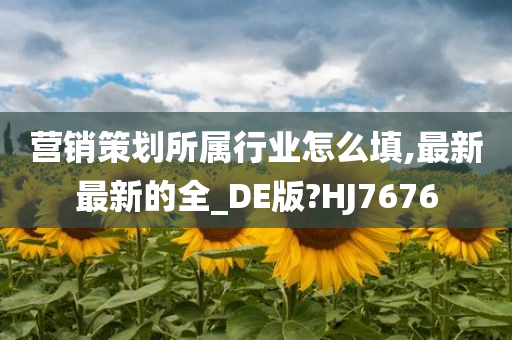 营销策划所属行业怎么填,最新最新的全_DE版?HJ7676