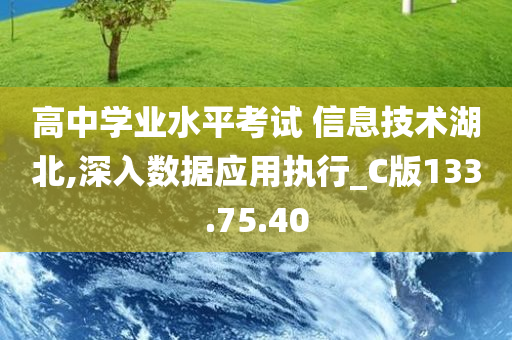 高中学业水平考试 信息技术湖北,深入数据应用执行_C版133.75.40