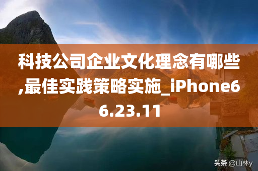 科技公司企业文化理念有哪些,最佳实践策略实施_iPhone66.23.11