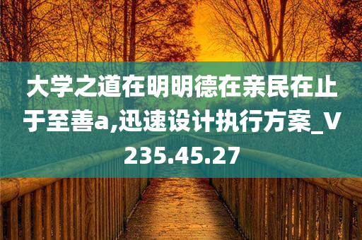 大学之道在明明德在亲民在止于至善a,迅速设计执行方案_V235.45.27