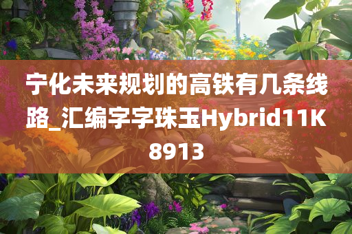 宁化未来规划的高铁有几条线路_汇编字字珠玉Hybrid11K8913